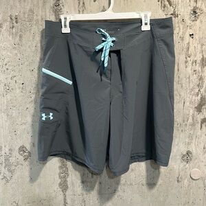 Under Armour Charcoal and Aqua Men's Athletic Shorts